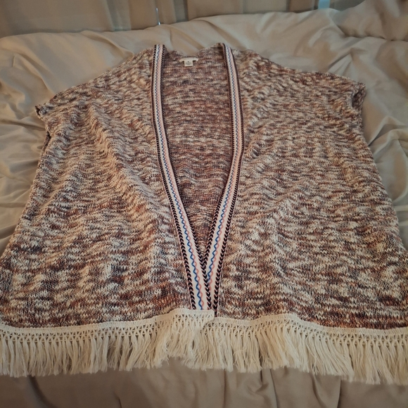 Westbound Women's Multicolor Knit Open Front Sleeveless Cardigan Sweater - Picture 9 of 9